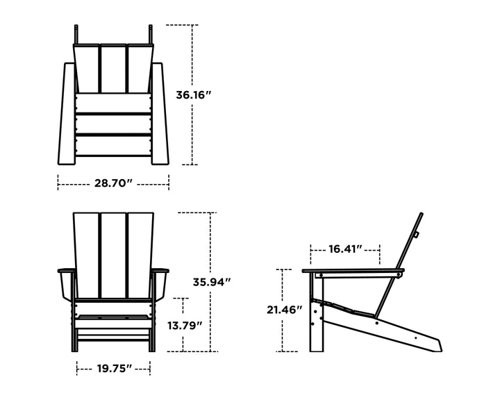 Polywood AD4020- Modern Studio Adirondack Chair