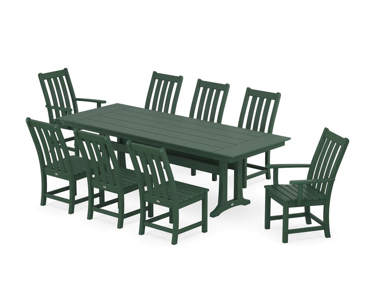 Polywood PWS1432-1 Vineyard 9-Piece Farmhouse Dining Set with Trestle Legs
