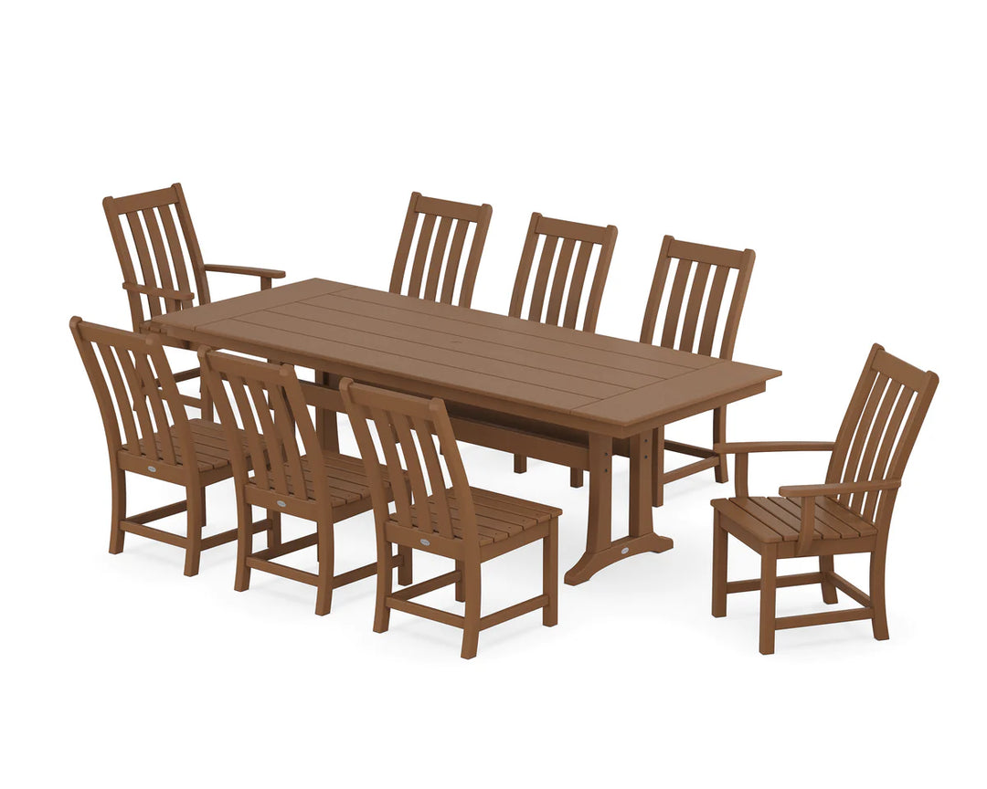Polywood PWS1432-1 Vineyard 9-Piece Farmhouse Dining Set with Trestle Legs
