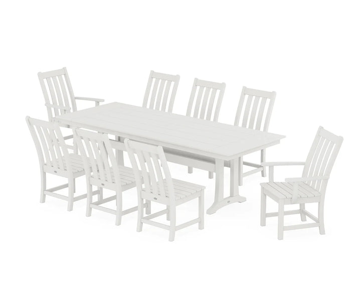 Polywood PWS1432-1 Vineyard 9-Piece Farmhouse Dining Set with Trestle Legs