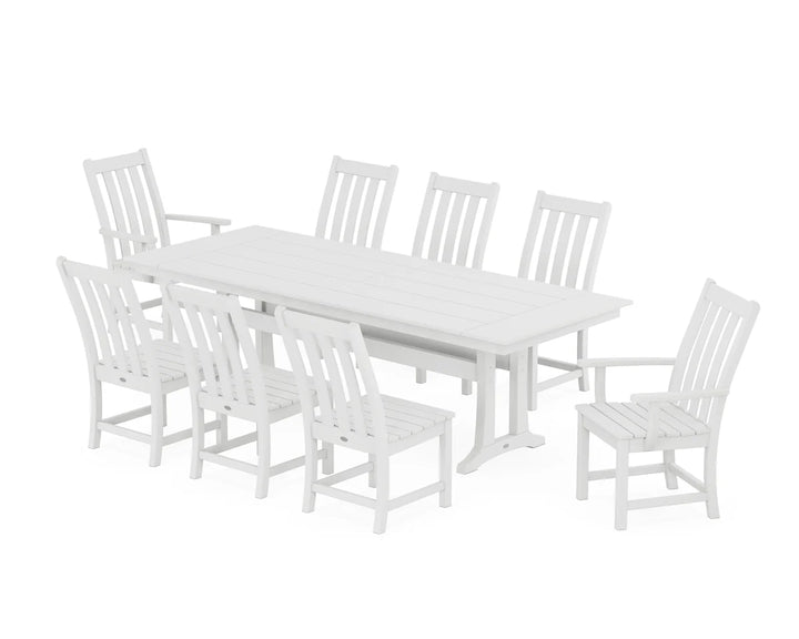Polywood PWS1432-1 Vineyard 9-Piece Farmhouse Dining Set with Trestle Legs