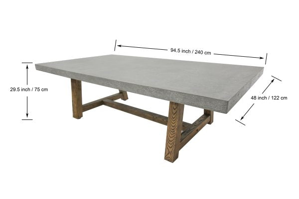 ELEMENTI- SEINE Dining Table Rectangle (With wooden foot)