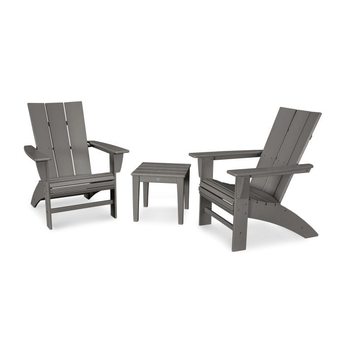 Polywood- Modern 3-Piece Curveback Adirondack Set