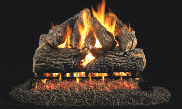 Realfyre-Charred Oak Vented Gas Log Set With Burner