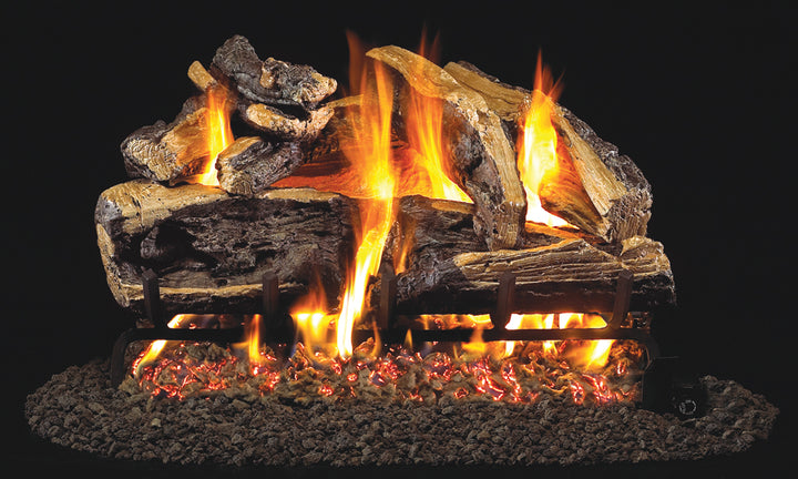 Realfyre- Charred Rugged Split Oak Set With Burner