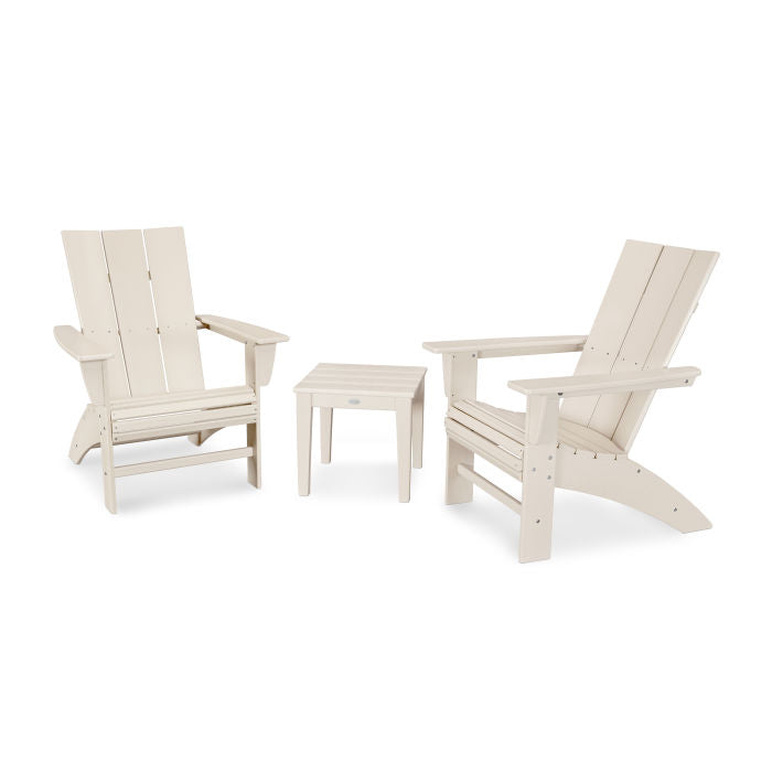 Polywood- Modern 3-Piece Curveback Adirondack Set