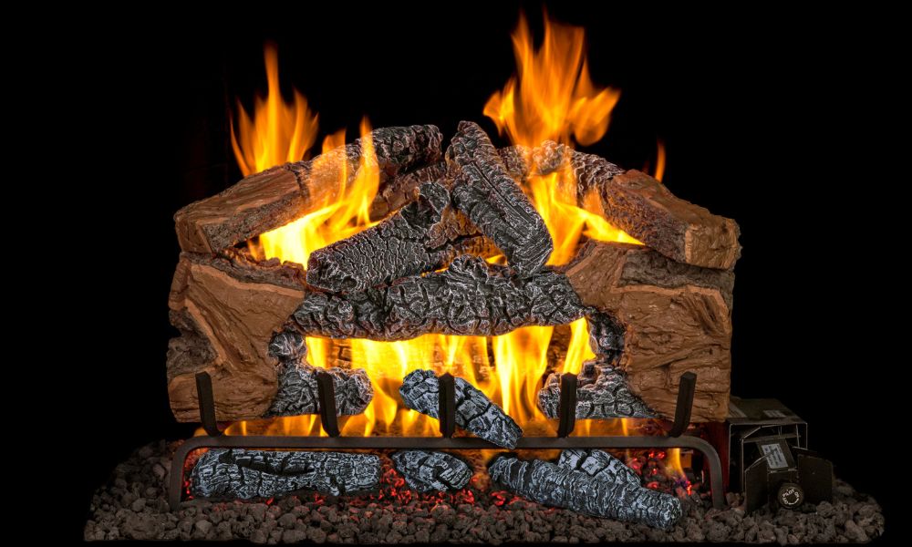 Real Fyre Charred Cinder Split Gas Log Set Vented G45
