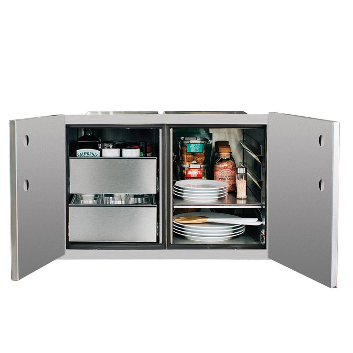 36" 2-Drawer Dry Storage Pantry & Enclosed Cabinet Combo Model: DP-36DC