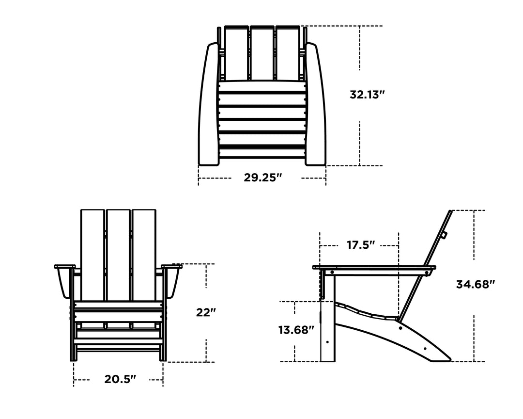 Polywood AD420 Modern Adirondack Chair