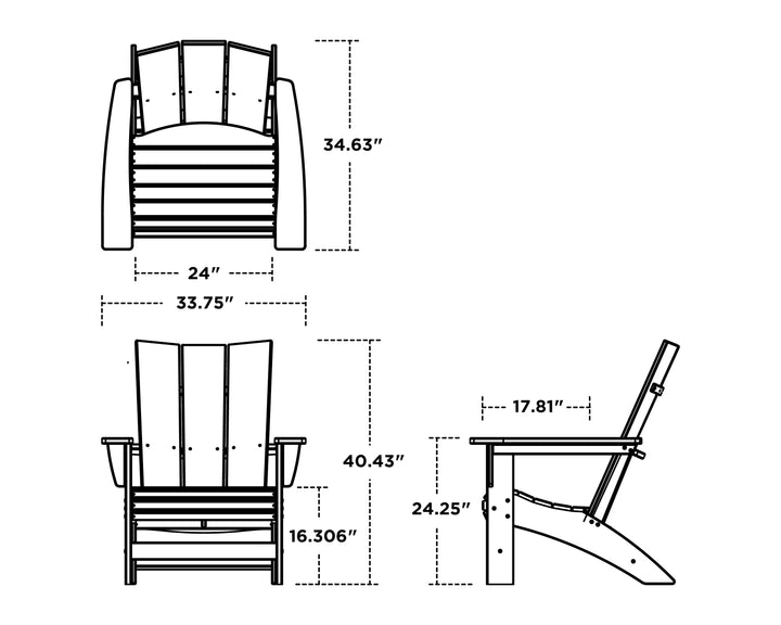 Polywood AD820- Modern Grand Adirondack Chair