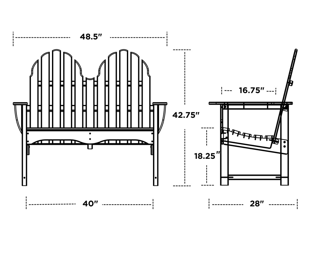 Polywood ADBN-1 Classic Adirondack 48" Bench