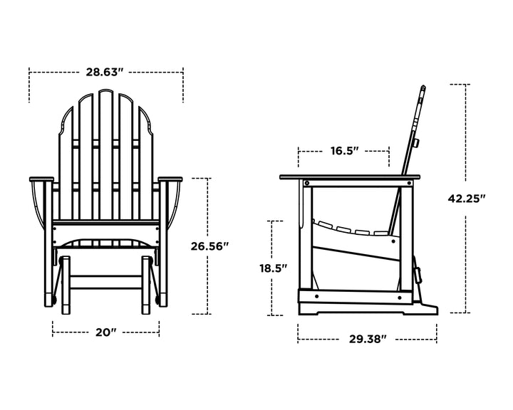 Polywood ADSGL-1  Classic Adirondack Glider Chair