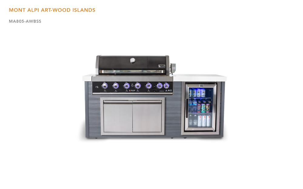 Mont Alpi 6-Burner Artwood Island in Black Stainless Steel&nbsp;