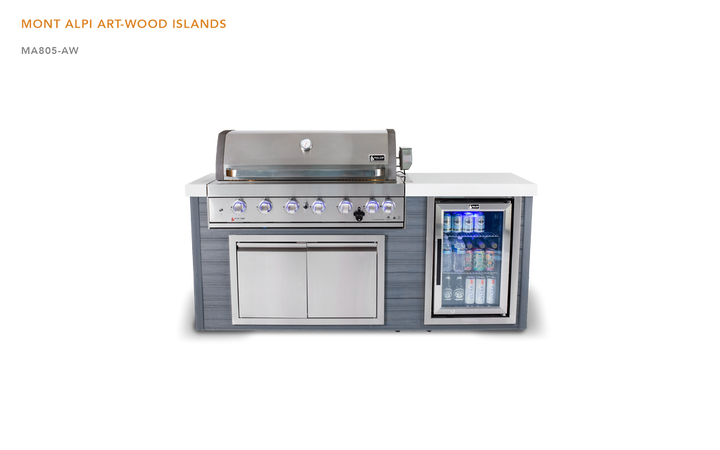 Mont Alpi MA805-AW 6-Burner Artwood Island in Stainless Steel&nbsp;