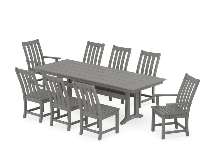 Polywood PWS1432-1 Vineyard 9-Piece Farmhouse Dining Set with Trestle Legs
