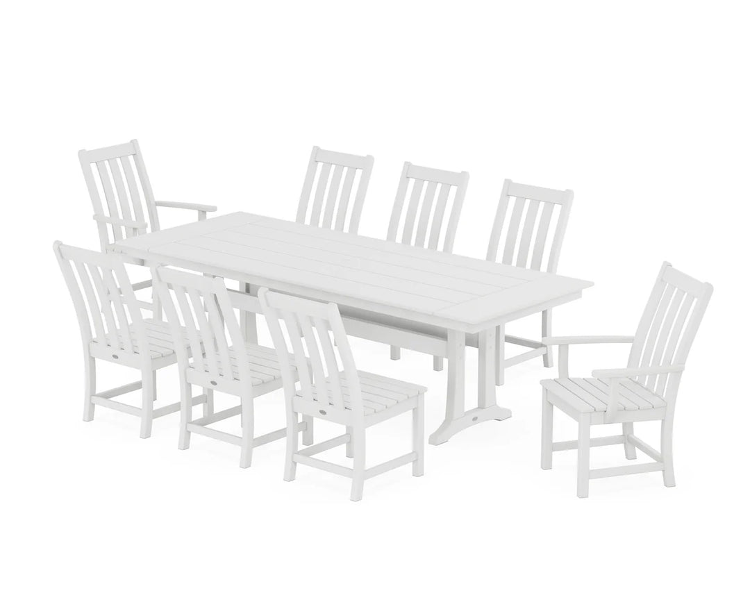 Polywood PWS1432-1 Vineyard 9-Piece Farmhouse Dining Set with Trestle Legs