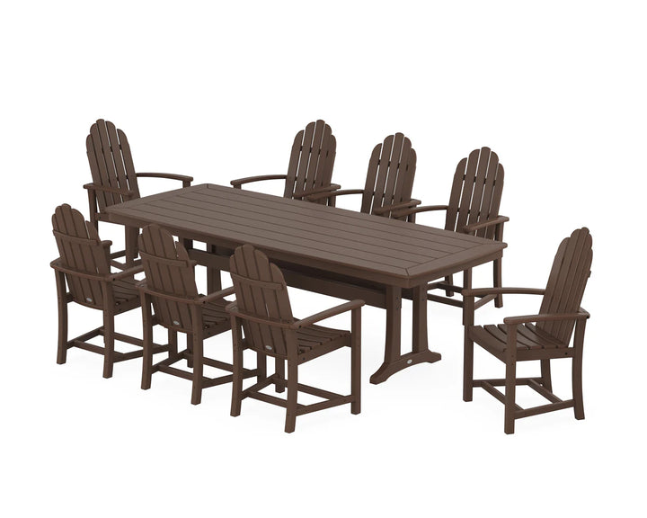 Polywood PWS1503-1 Classic Adirondack 9-Piece Dining Set with Trestle Legs