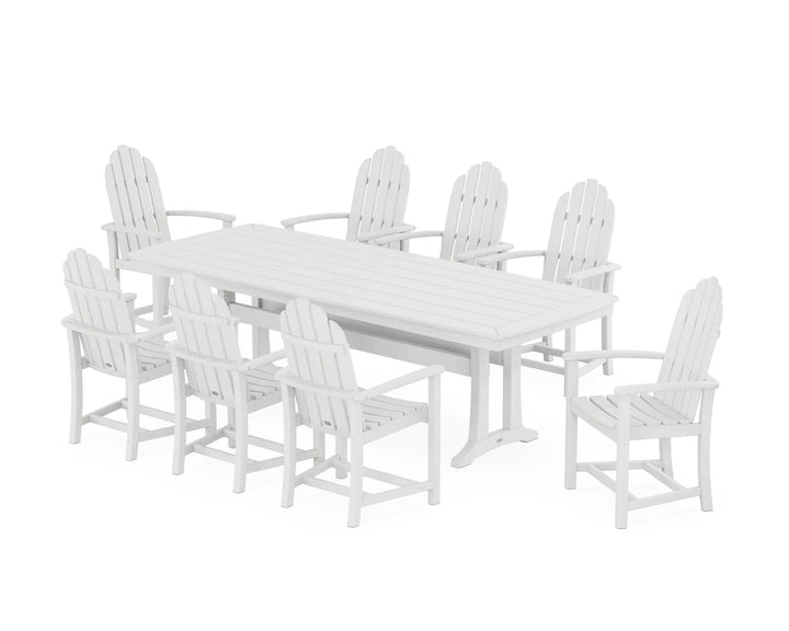 Polywood PWS1503-1 Classic Adirondack 9-Piece Dining Set with Trestle Legs
