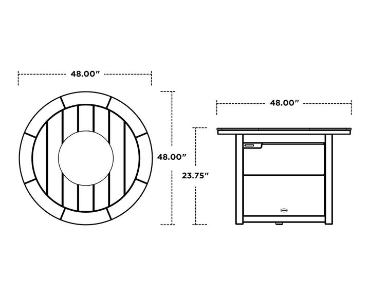 Polywood PWS1535-1 Classic 4-Piece Upright Adirondack Conversation Set with Fire Pit Table