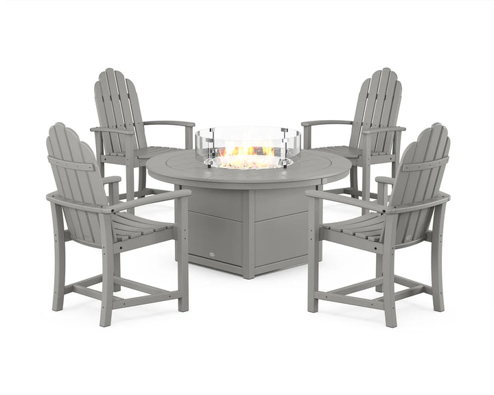 Polywood PWS1535-1 Classic 4-Piece Upright Adirondack Conversation Set with Fire Pit Table