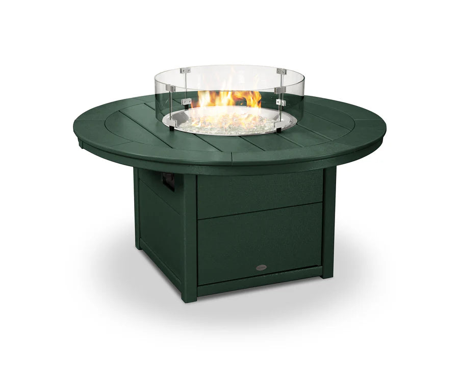 Polywood PWS1535-1 Classic 4-Piece Upright Adirondack Conversation Set with Fire Pit Table