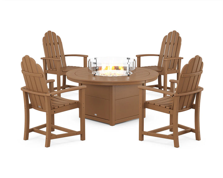 Polywood PWS1535-1 Classic 4-Piece Upright Adirondack Conversation Set with Fire Pit Table