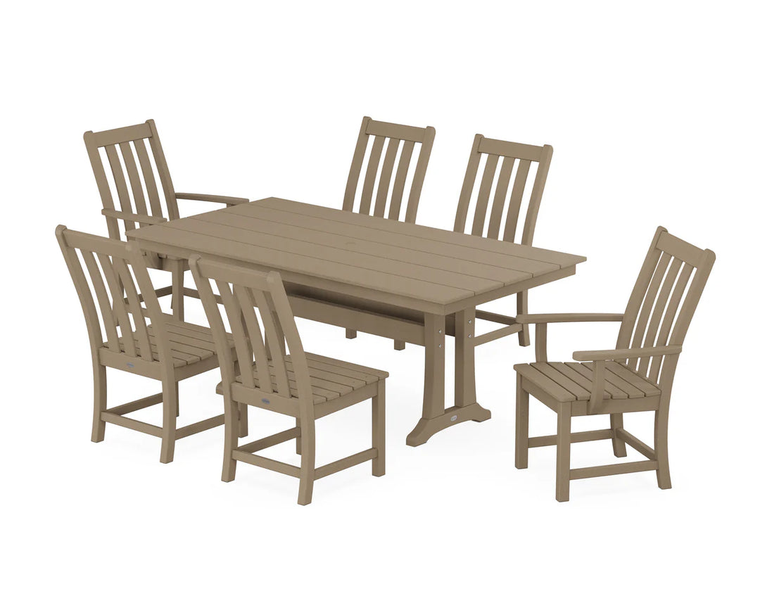 Polywood PWS340-1 Vineyard 7-Piece Farmhouse Dining Set with Trestle Legs