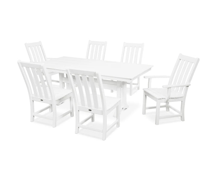 Polywood PWS340-1 Vineyard 7-Piece Farmhouse Dining Set with Trestle Legs