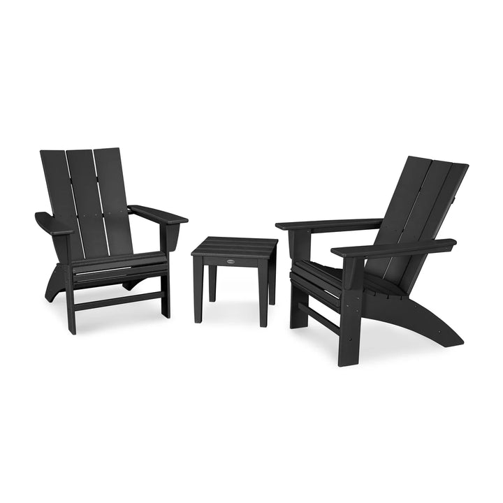 Polywood PWS420-1 Modern 3-Piece Curveback Adirondack Set