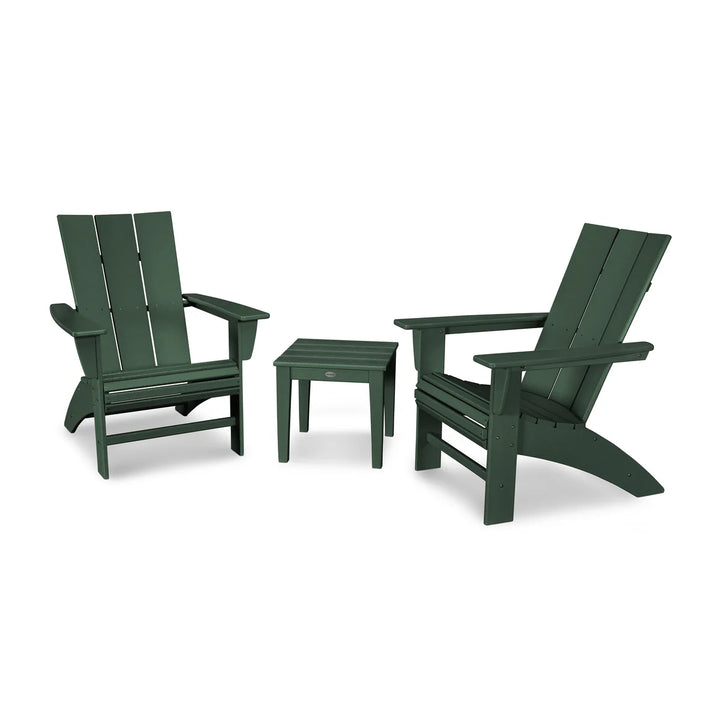 Polywood PWS420-1 Modern 3-Piece Curveback Adirondack Set
