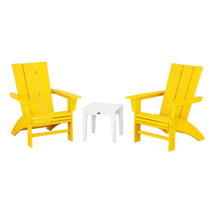 Polywood PWS420-1 Modern 3-Piece Curveback Adirondack Set