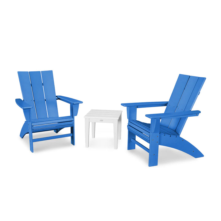 Polywood PWS420-1 Modern 3-Piece Curveback Adirondack Set