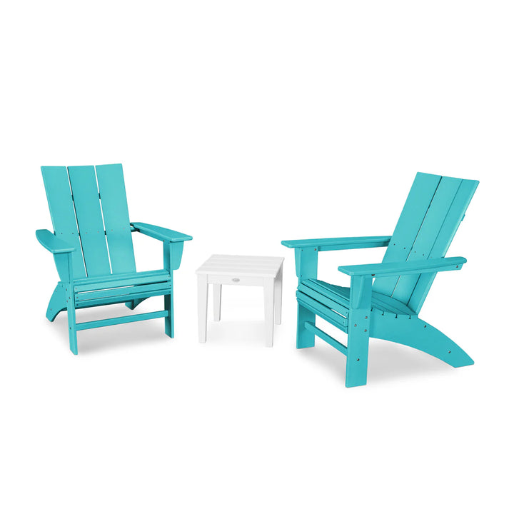 Polywood PWS420-1 Modern 3-Piece Curveback Adirondack Set