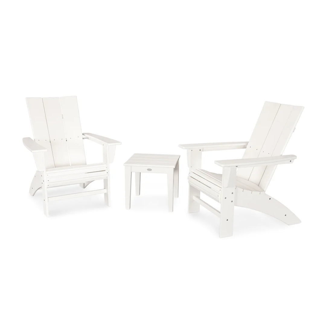 Polywood PWS420-1 Modern 3-Piece Curveback Adirondack Set