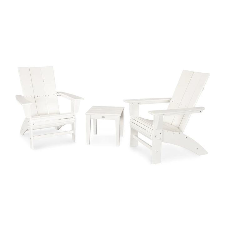 Polywood PWS420-1 Modern 3-Piece Curveback Adirondack Set