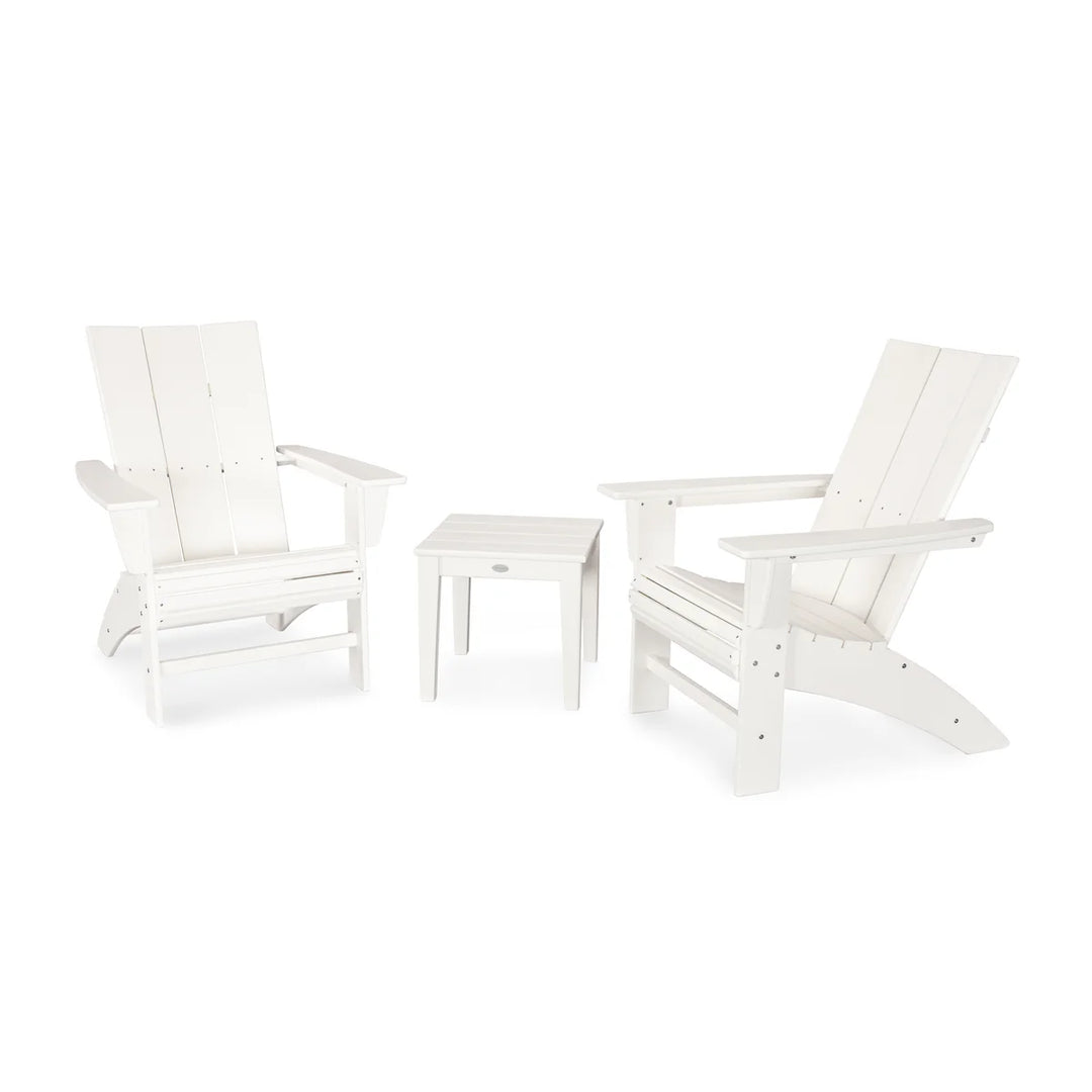 Polywood PWS420-1 Modern 3-Piece Curveback Adirondack Set