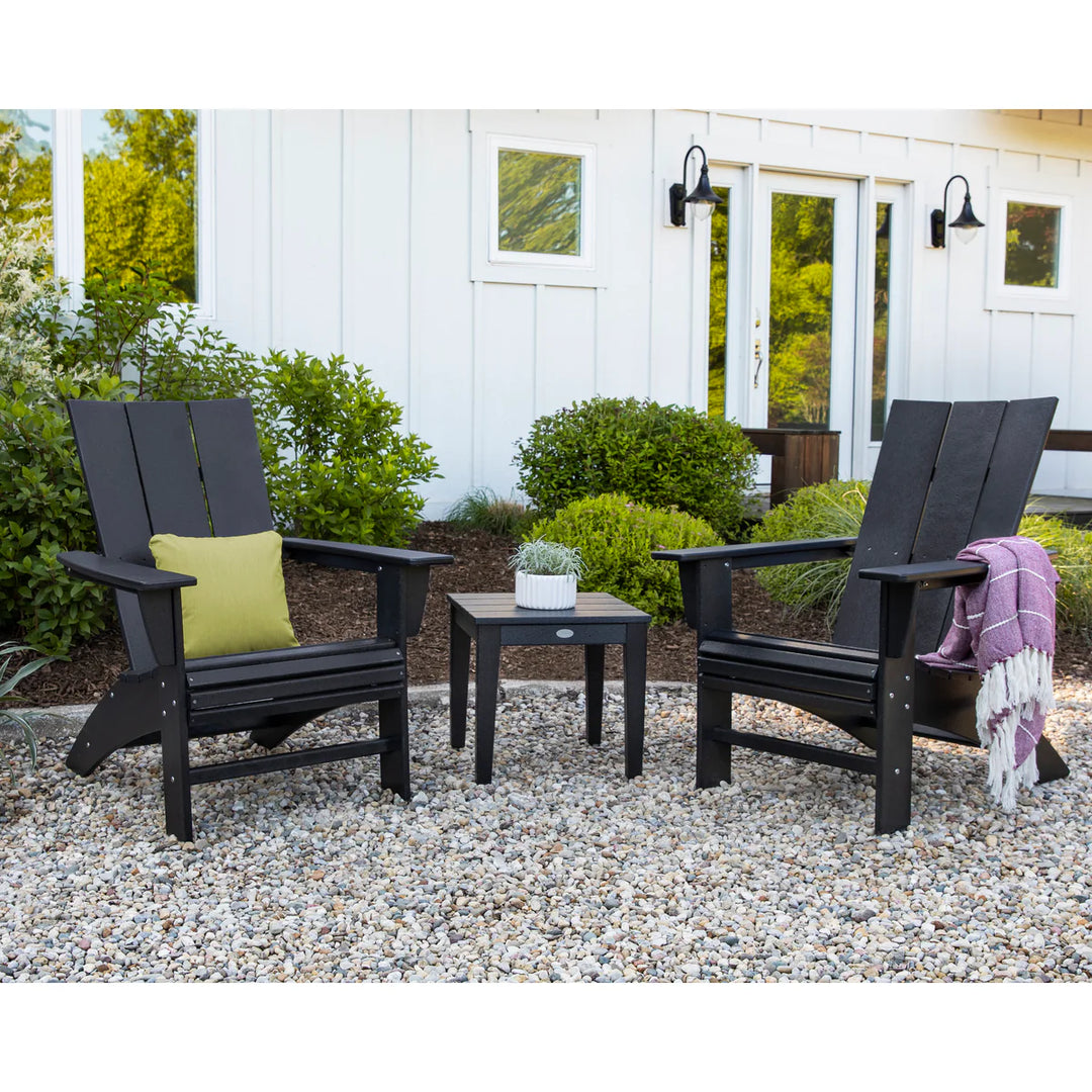 Polywood PWS420-1 Modern 3-Piece Curveback Adirondack Set