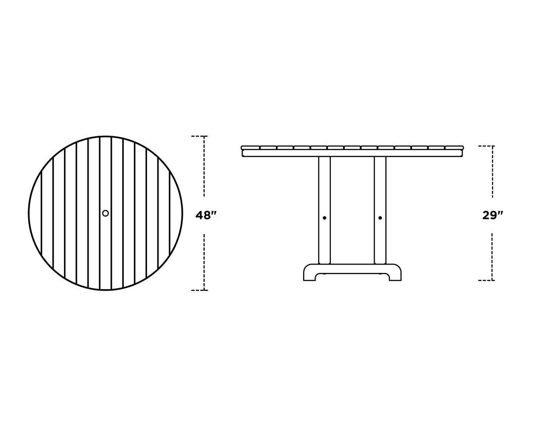 Polywood PWS517-1 Lakeside 5-Piece Round Farmhouse Side Chair Dining Set