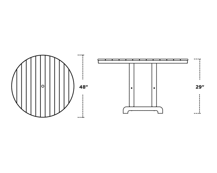 Polywood PWS517-1 Lakeside 5-Piece Round Farmhouse Side Chair Dining Set