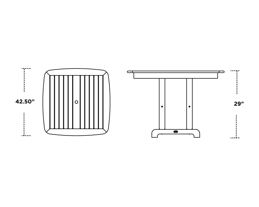 Polywood PWS913-1 Classic Adirondack 5-Piece Square Dining Set with Trestle Legs