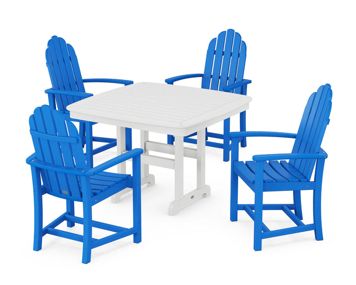 Polywood PWS913-1 Classic Adirondack 5-Piece Square Dining Set with Trestle Legs