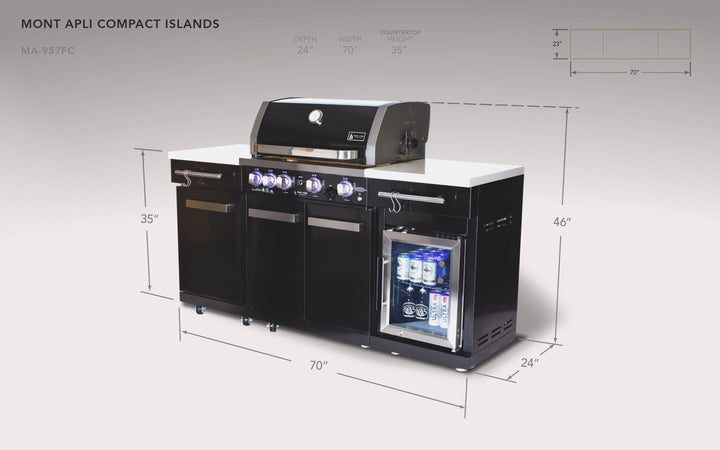 Mont Alpi 957 Island with compact refrigerator