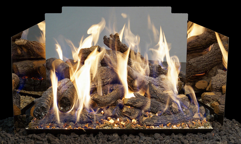 Real Fyre Traditional/ Contemporary Three-Panel Fyre Back