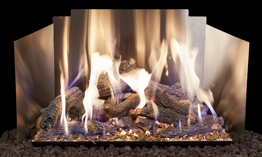 Real Fyre Traditional/ Contemporary Three-Panel Fyre Back