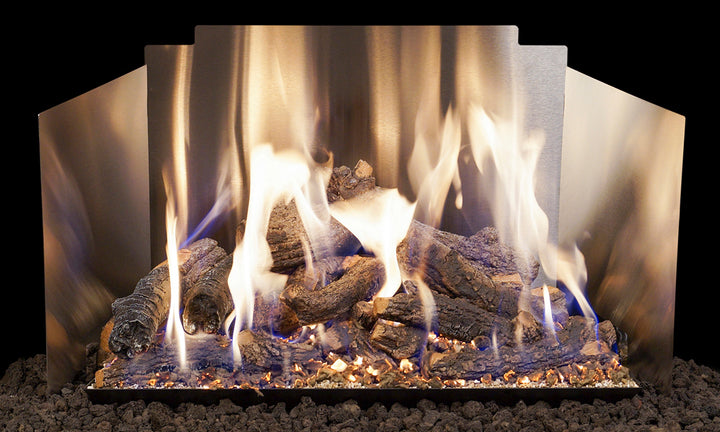 Real Fyre Traditional/ Contemporary Three-Panel Fyre Back