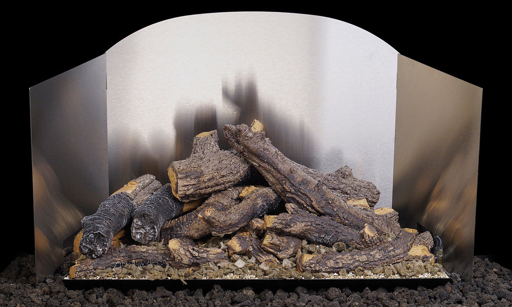 Real Fyre Traditional/ Contemporary Three-Panel Fyre Back