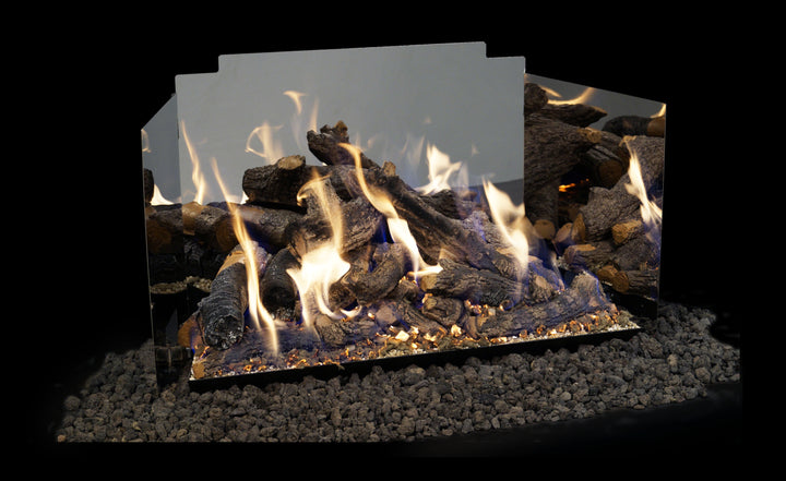 Real Fyre Traditional/ Contemporary Three-Panel Fyre Back