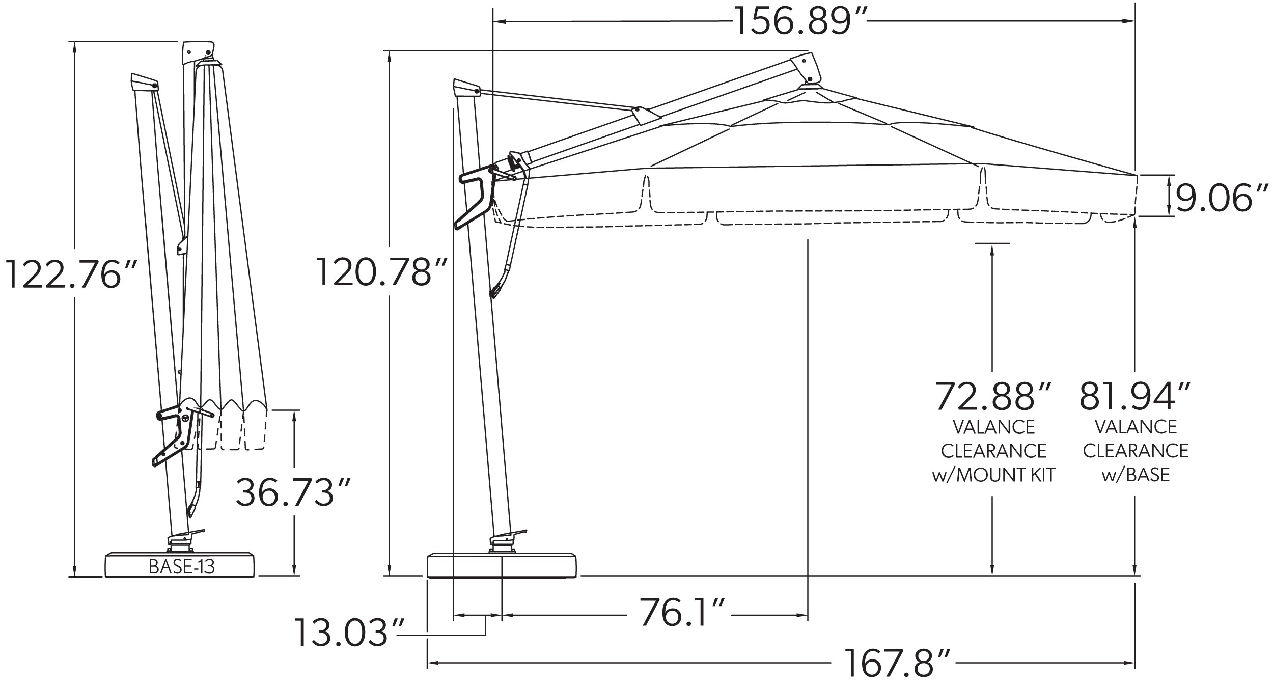 TREASURE GARDEN STARLUX 13' AKZ PLUS CANTILEVER – Backyard Expressions