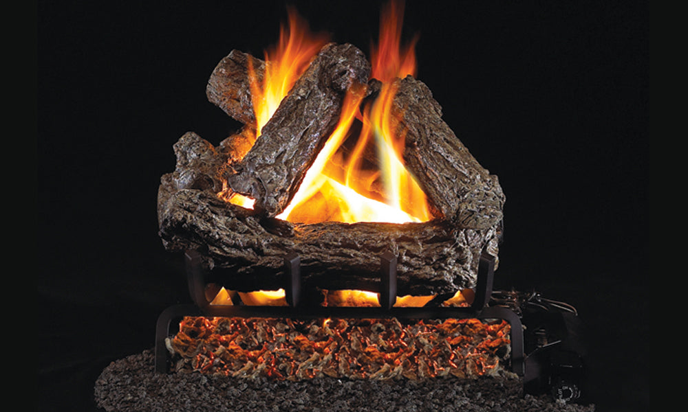 Real Fyre Rustic Oak Gas Log Set Vented With Burner