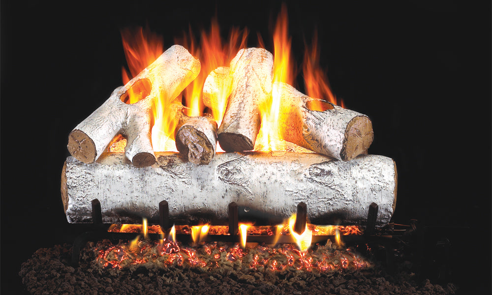 Real Fyre White Birch Gas Log Set Vented With Burner